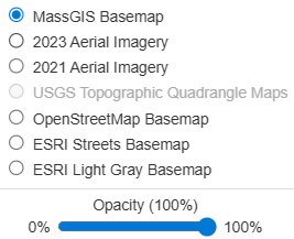 basemap selection dropdown